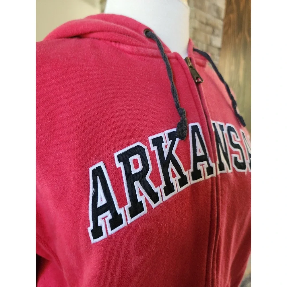 Vintage Arkansas Razorbacks Nike Hoodie‎ Full Zip Red College NCAA Sweatshirt